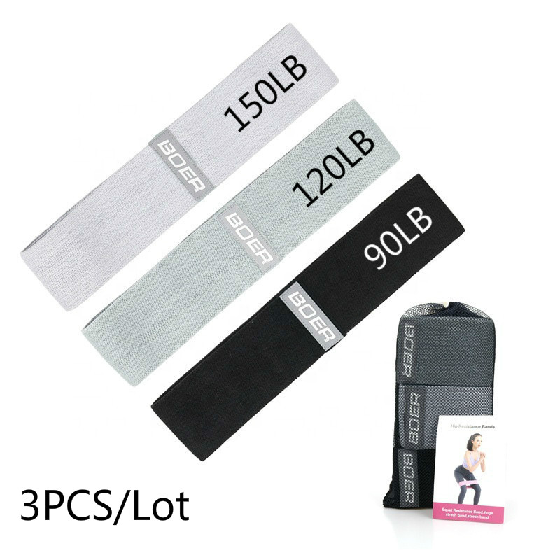 Yoga Fitness Resistance Band - 3PCS Women Men Fabric Resistance Bands