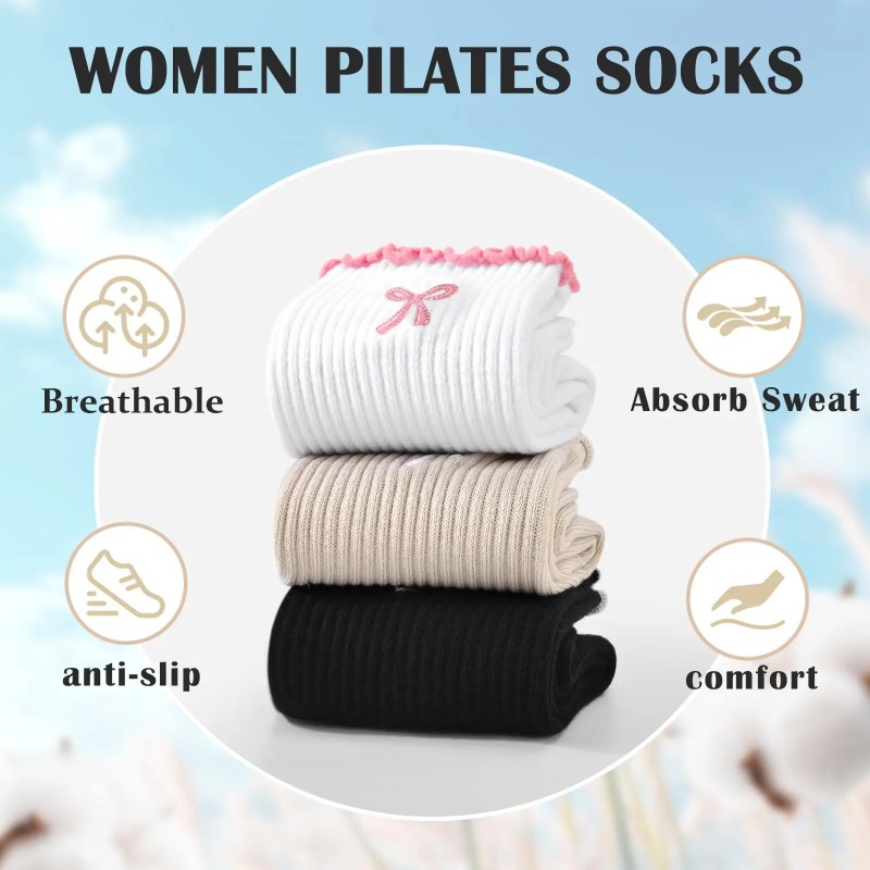 Fitness Yoga Pilates - Professional Yoga Socks, Cotton Strap Silicone