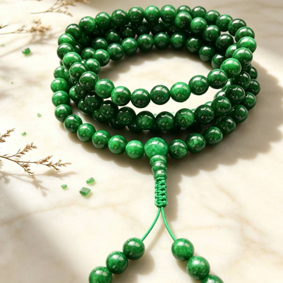 Yoga Health & Fitness Center - 6mm 108 Natural Green jade beads