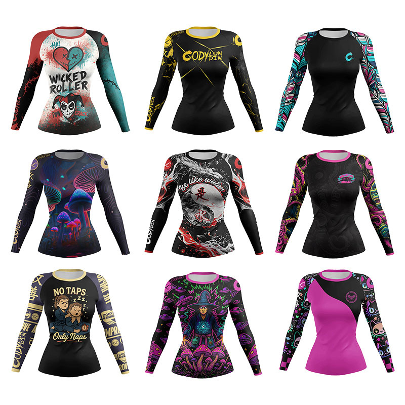 Yoga Fitness Jiu Jitsu - Women MMA Compression Sport T-shirt Jiu