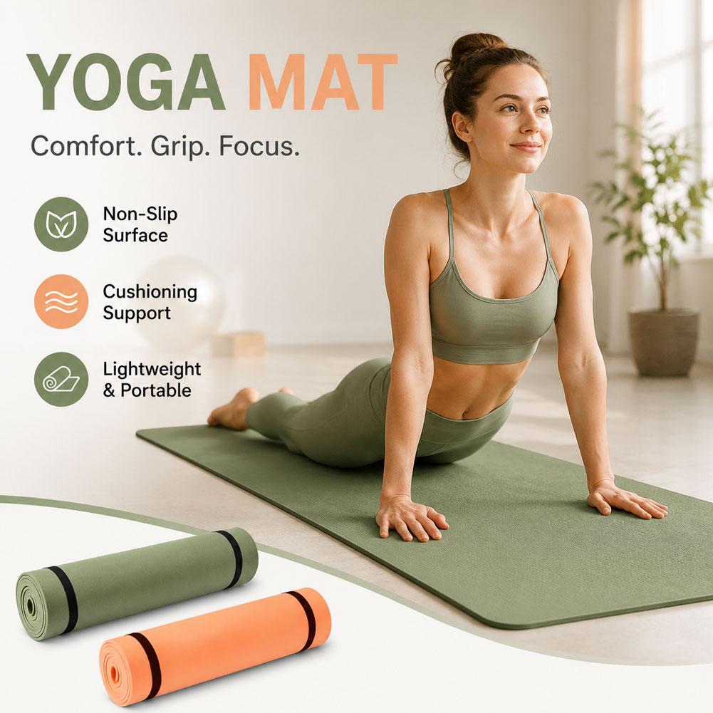 Gym Floor Mats - Thick Yoga Mat Anti-skid Sports Fitness