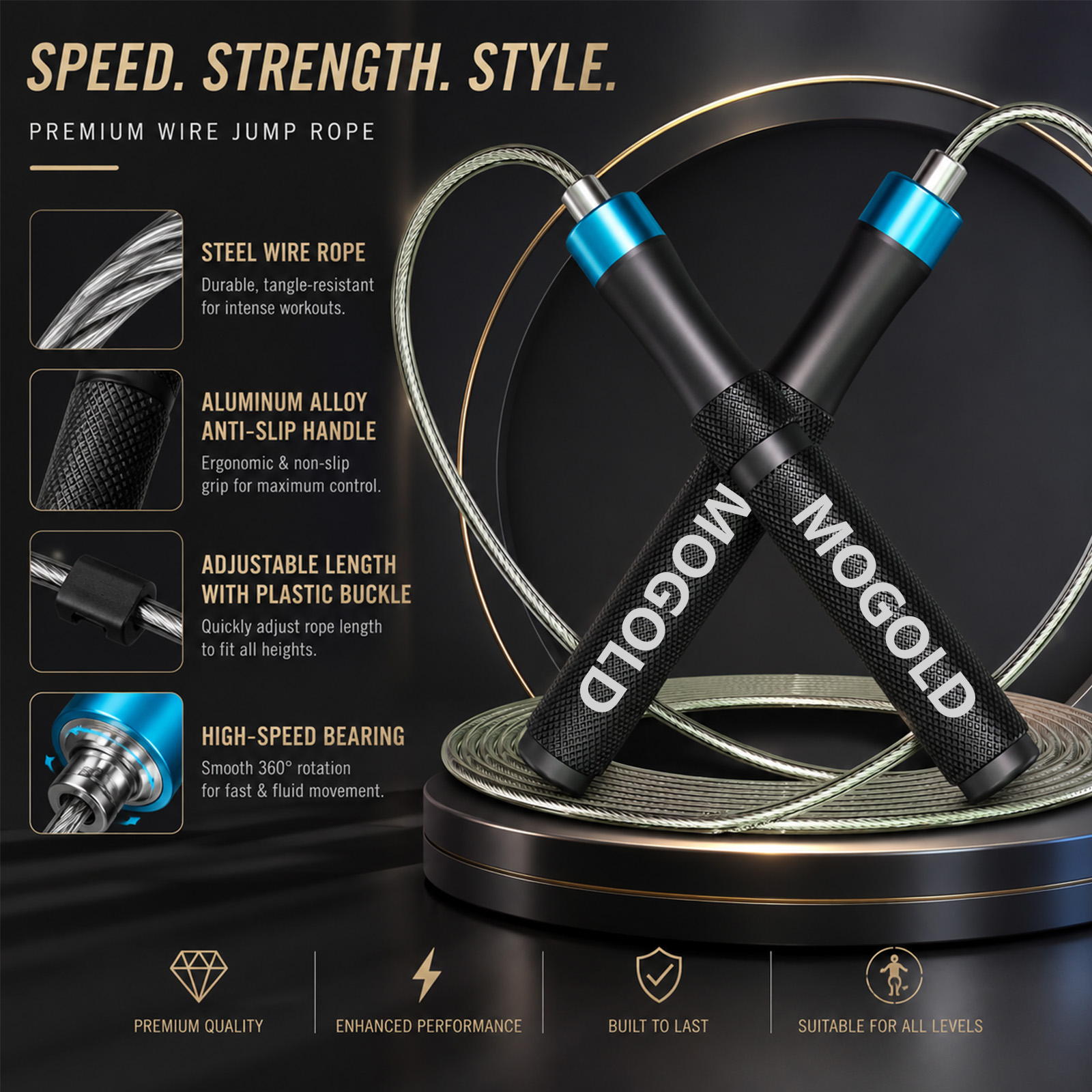 MOGOLD Professional Speed Jump - огляд і ціна Speed Skipping Rope
