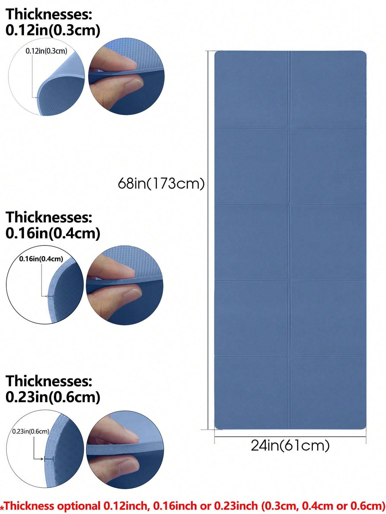 Foldable Yoga Mat Dark Blue Ec - огляд і ціна Gym Floor Mats
