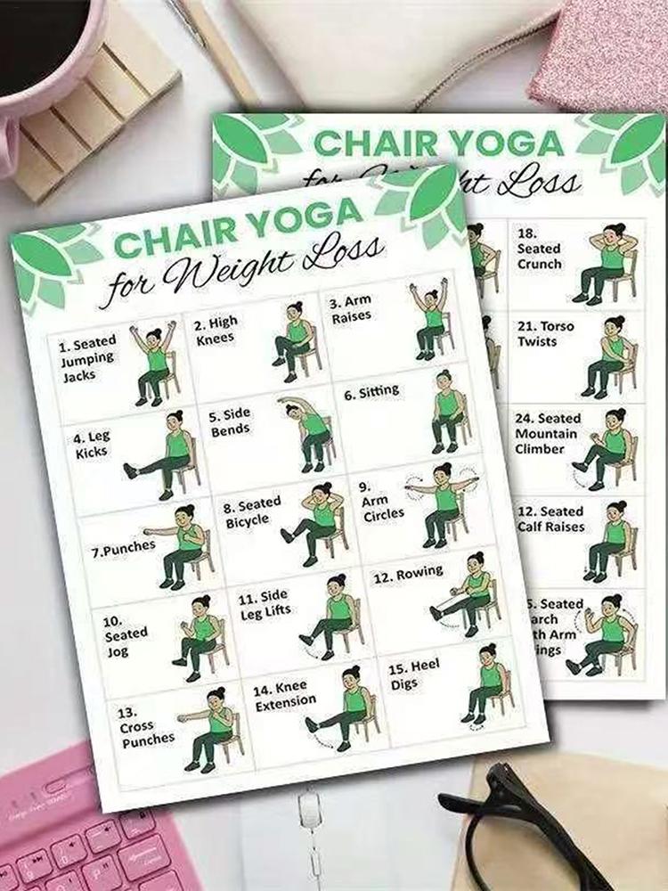 2 PCS Yoga Poster Home Exercis - огляд і ціна Yoga Health & Fitness Center