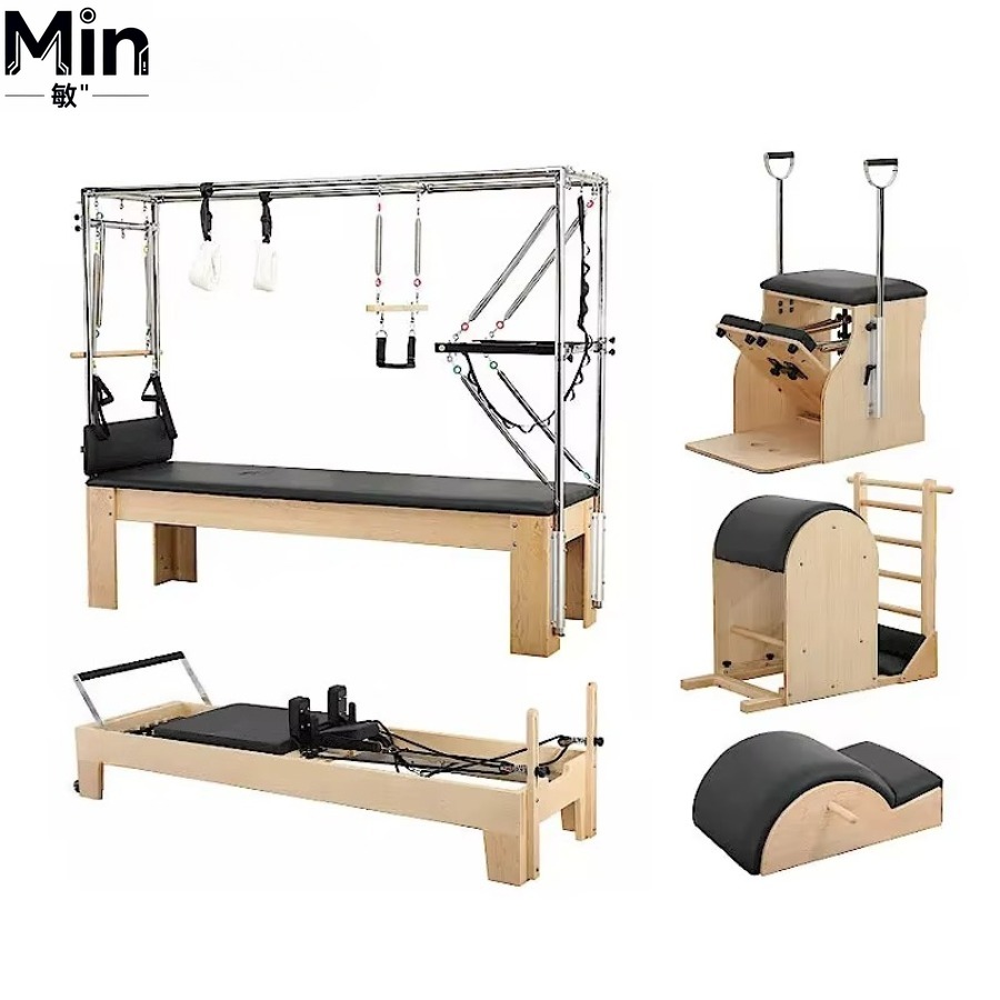 5 Pcs Set Wood Pilates Reforme - огляд і ціна Yoga Fitness Reformer
